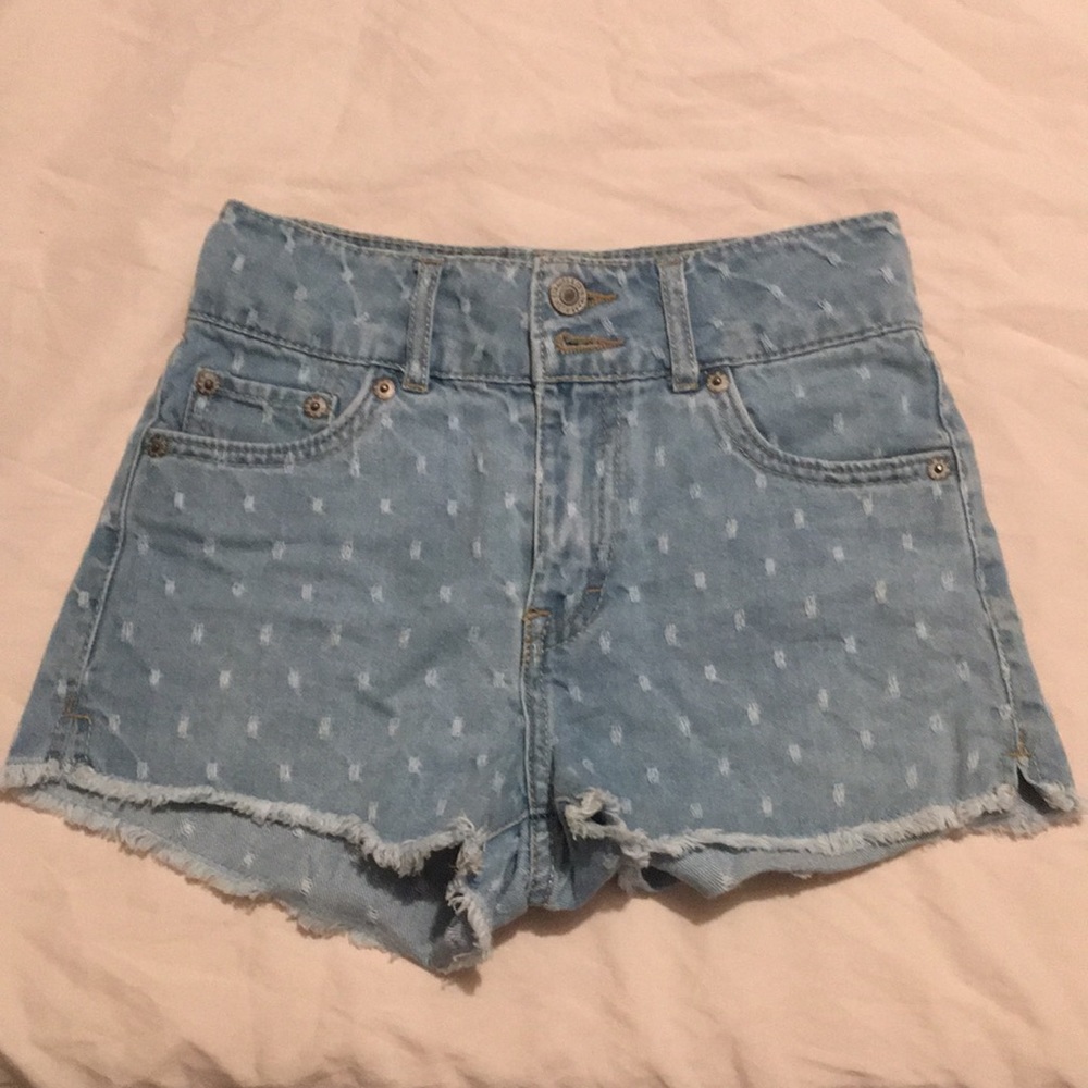 Girls Levi’s detailed high rise shorty shorts